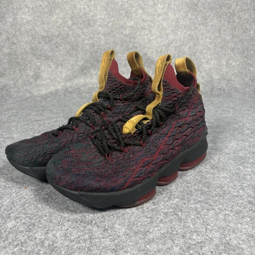 Nike LeBron 15 New‎ Heights Basketball Shoes 7Y Burgundy Navy BattleKnit